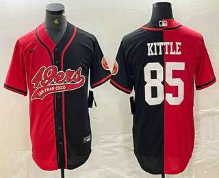 Men%27s San Francisco 49ers #85 George Kittle Red Black Two Tone Cool Base Stitched Baseball Jersey->san francisco 49ers->NFL Jersey